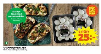Coop Extra Champinjoner i ask erbjuda
