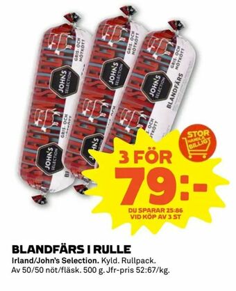 Stora Coop Blandfärs i rulle erbjuda
