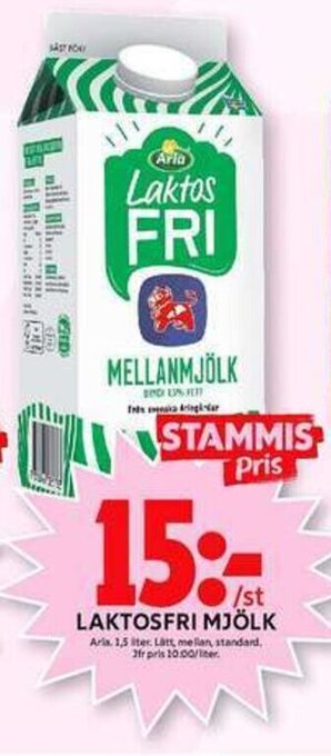 ICA Maxi Arla Laktosfri Mjölk 1,5 liter erbjuda