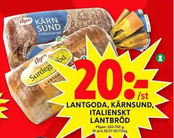 ICA Maxi Pågen Lantbröd 650-700g erbjuda