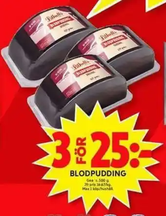 ICA Maxi Gea's Blodpudding 500g erbjuda