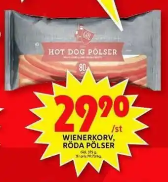Gøl Wienerkorv, Röda Pölser 375g