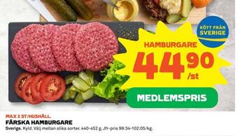 Coop Daglivs Färska hamburgare erbjuda