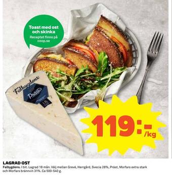 Coop Konsum Lagrad ost erbjuda