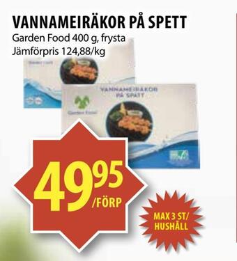 Matvärlden Tensta Vannameiräkor på spett erbjuda