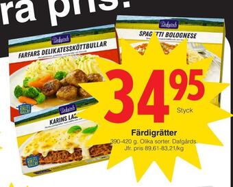 Matöppet Färdigrätter erbjuda