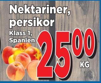Supergrossen Nektariner, persikor erbjuda