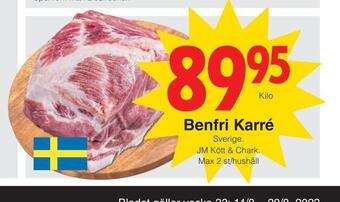 Matöppet Benfri karré erbjuda