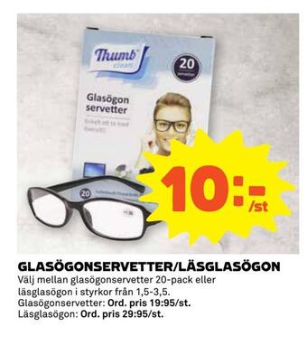 Glasögonservetter/läsglasögon