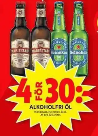 ICA Maxi Mariestads, Heineken Alkoholfri Öl 33cl erbjuda