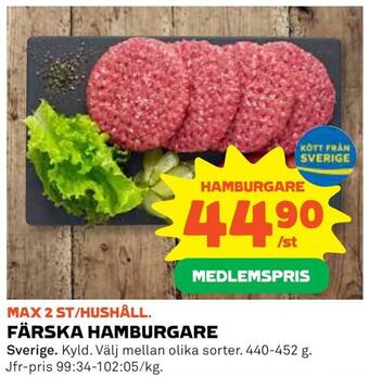 Coop Färska hamburgare erbjuda