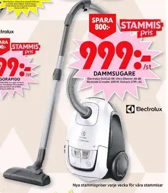 ICA Maxi Electrolux Dammsugare EUSC62-IW erbjuda
