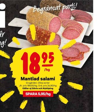 City Gross Grygården salami erbjuda