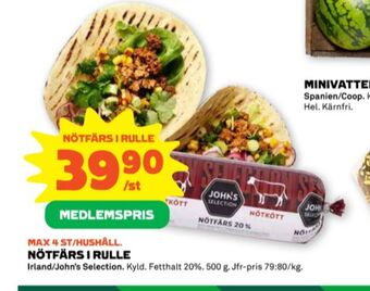 Stora Coop Johns selection nötfärs 20% erbjuda