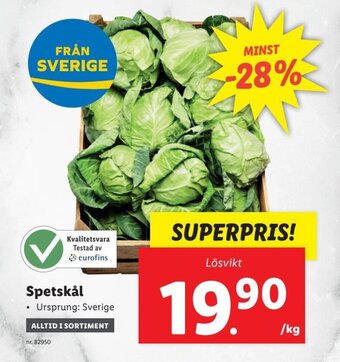 Lidl Spetskål erbjuda