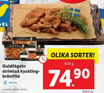 Lidl Guldfågeln strimlad kyckling-bröstfilé erbjuda