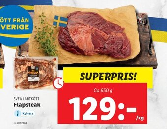 Lidl SVEA LANTKÖTT Flapsteak erbjuda