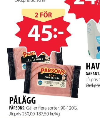 Handlar'n Pärsons skinka erbjuda