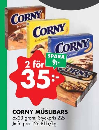 ÖoB Corny müslibars erbjuda