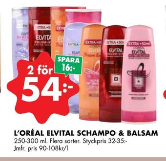 ÖoB L'oréal elvital schampo & balsam erbjuda