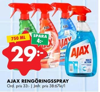 ÖoB Ajax rengöringsspray erbjuda