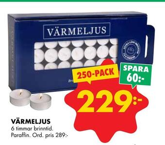 ÖoB Värmeljus erbjuda