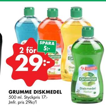 ÖoB Grumme diskmedel erbjuda