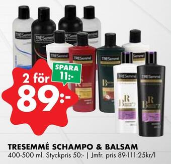 ÖoB Tresemmé schampo & balsam erbjuda