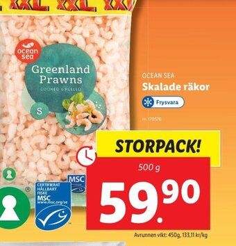 Lidl OCEAN SEA Skalade räkor erbjuda
