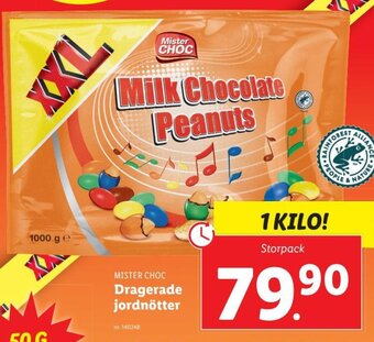 Lidl MISTER CHOC Dragerade jordnötter erbjuda