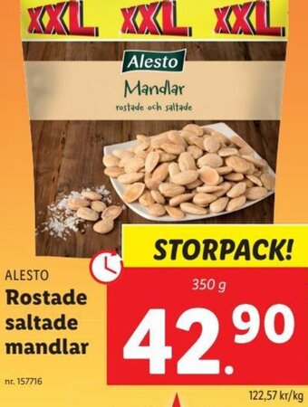 Lidl ALESTO Rostade saltade mandlar erbjuda