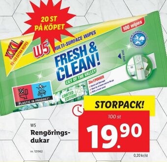 Lidl W5 Rengörings-dukar erbjuda