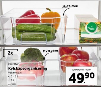 Lidl ERNESTO Kylskåpsorganisering erbjuda