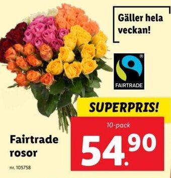 Lidl Fairtrade rosor erbjuda