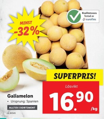 Lidl Galiamelon erbjuda