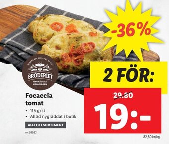 Lidl Focaccia tomat erbjuda
