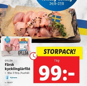 Lidl GYLLDA Färsk kycklinglårfilé erbjuda