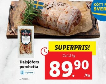 Lidl Dalsjöfors porchetta erbjuda