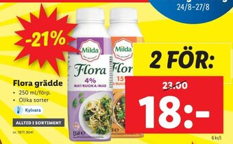 Lidl Flora grädde erbjuda