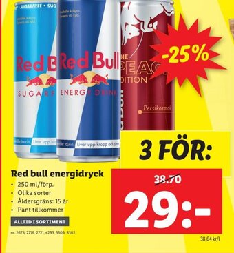 Lidl Red bull energidryck erbjuda