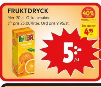 ICA Kvantum FRUKTDRYCK Mer. 20 cl erbjuda