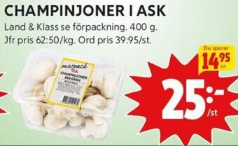 ICA Kvantum CHAMPINJONER I ASK erbjuda