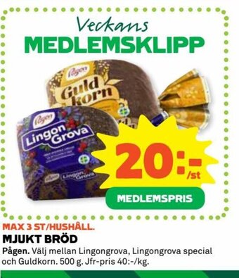 Coop MJUKT BRÖD Pågen. erbjuda