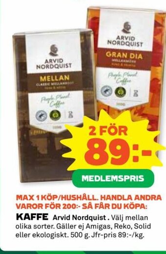 Coop KAFFE Arvid Nordquist erbjuda