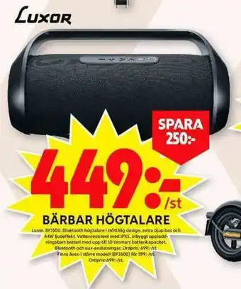 Luxor Bärbar Högtalare