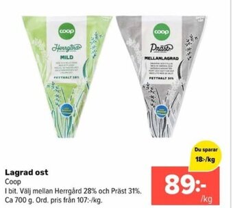 Coop Extra Lagrad ost erbjuda