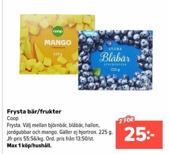 Coop Extra Frysta bär/frukter Coop erbjuda