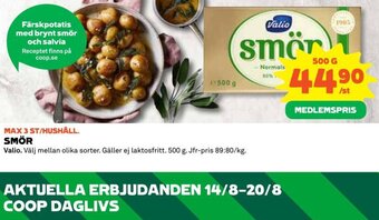 Coop Daglivs . SMÖR erbjuda