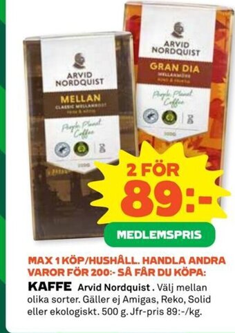 Coop Daglivs KAFFE erbjuda