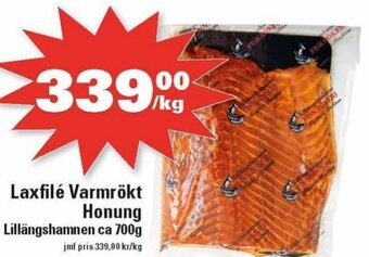 Laxfilé Varmrökt Honung Lillängshamnen ca 700g